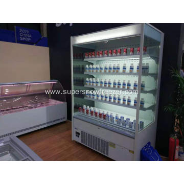 Supermarket multideck open fridge for dairy and sausage